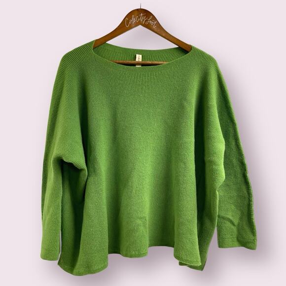 Nap Loungewear Green Sweater Boxy 100% Cashmere XS - Picture 1 of 9